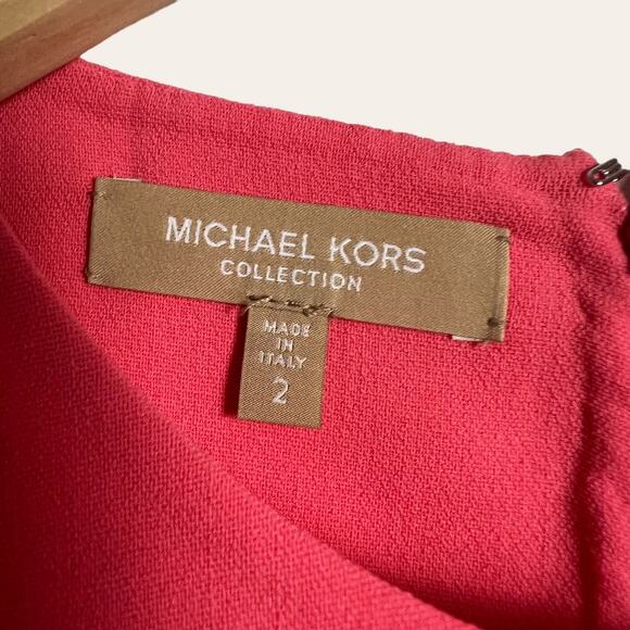 Michael Kors Collection Coral Pink Wool Sleeveless Fit & Flare Dress Size 2 - Picture 5 of 9
